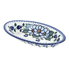 Blue Rose Polish Pottery Primrose Small Oval Dish