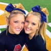 Glitter Cheer Bows for Cheerleader Gold and Blue Large Ponytail