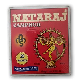 NATARAJ CAMPHOR Pure Camphor Tablets Used In Many Applications Ideal For Pooja, Scent, Hindu festivals 40 Grams