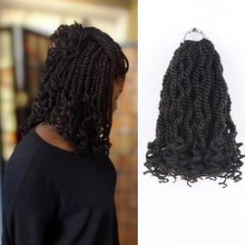 Short Crochet Hair Wavy Senegalese Twist Crochet Hair Color 4 Pre Looped Crochet Hair for Black Women 8 Inch 8 Packs Crochet Senegalese Twists（8 Inch,4）