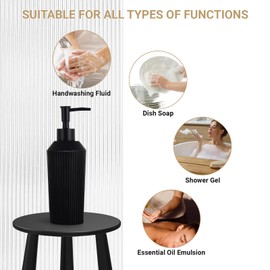 Bathroom Soap Dispenser, Refillable Liquid Hand Soap Dispenser for Bathroom, Kitchen Soap Dispenser 300ml/10oz (Black) 1pcs