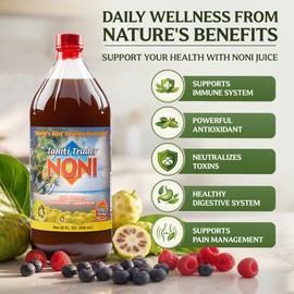 Tahiti Trader Original High Potency Noni Juice - Pure Noni Fruit Juice - Organic Antioxidant Superfood Supporting Energy & Body Health - 32oz, 2 Pack