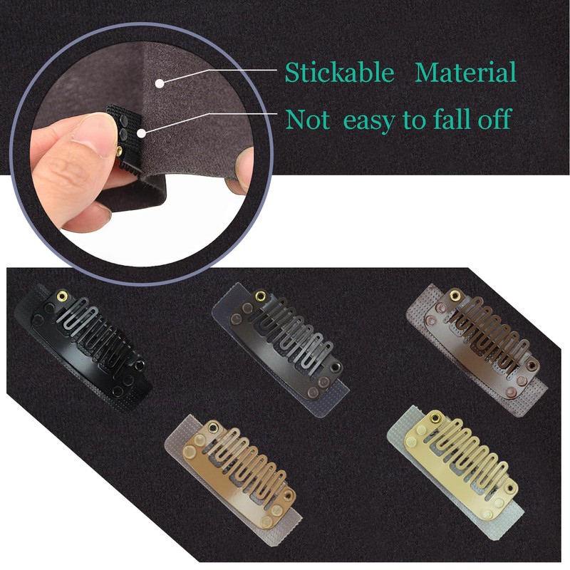 YTBYT 6 Pcs Stickable Wig Clips U-Shape Snap Clip 32mm