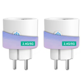 ANTELA WiFi Smart Socket Alexa 2.4/5 GHz, with Current Measurement, Compatible with Google Home, Smart Life App, 2 Pieces