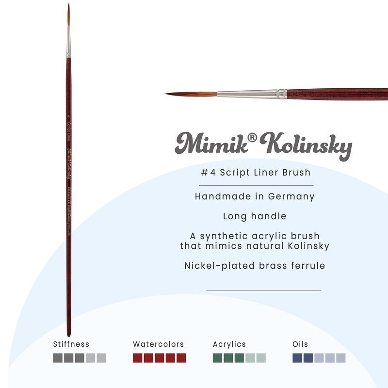 Creative Mark Mimik Kolinsky Watercolor Brush - # 4 Script