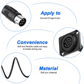 MEIRIYFA 83CM D-Type DIN 6 PIN MIDI Din Audio Cable Adapter Male to Female Extension Cord for Digital Audio Devices