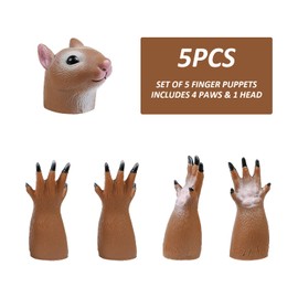1 Set Squirrel Finger Puppet Toys, Animal Hand Puppets, Squirrel Finger Puppets, Mini Novelty Toys, Cute Finger Puppet Props, Kids Finger Toys