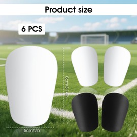 6PCS Mini Shin Guards Soccer, 3.15x1.97 Inch Extra Small Shin Guards for Soccer, Protective Equipment Shins Pads All AgesTeen Adults (Black & White)