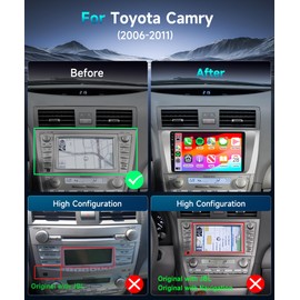 【16EQ】 2G 64G J-B-L Radio for Toyota Camry 2006-2011 Car Stereo with Wireless CarPlay Android Auto/9 inch 1080P IPS Touch Screen/Bluetooth/GPS/16 EQ/WiFi/SWC/MirrorLink/Backup Camera