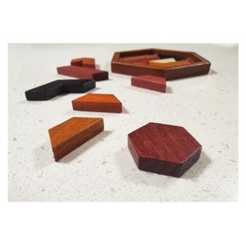 LMC Products Hexagon Wooden Puzzle Toy - Brain Teasers - Brain Teaser Puzzles for Adults and Kids