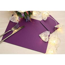 The Dapper House Set of 4 Elementary Purple Leatherboard Placemats and 4 Coasters - Made in UK