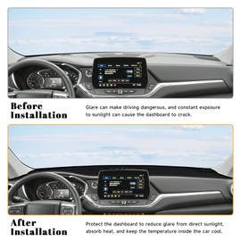 PeakPurit Black Dashboard Dash Board Cover Mat Carpet for Chevy Blazer 2019-2025 Accessories Dash Cover Flannel Material Dash Mat Sunshade