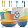 Homienly Wheat Straw Dinnerware Sets, 20pcs Dishes Dinnerware Sets Microwave