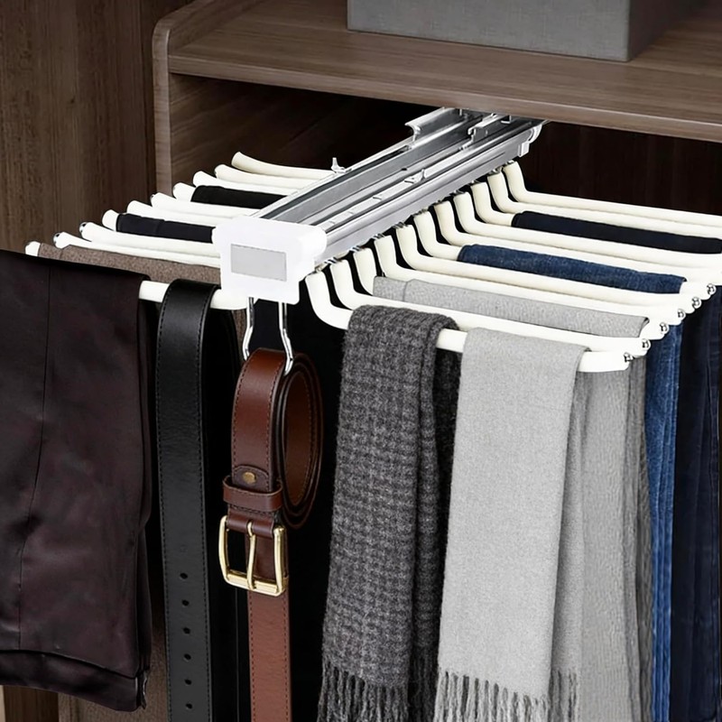 22 Arms Steel Slide Out Pants Rack Closet Pants Hanger