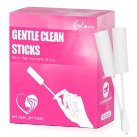 (40-Pack) Calvana White Absorbing Sponge for Females, Awkward Essentials, Soft and Comfortable Design, Long Handle Easy Grip, Individually Packaged