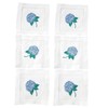 HCRAFT Embroidered White Cocktail Napkins 6"x6" Set of 6 Cloth