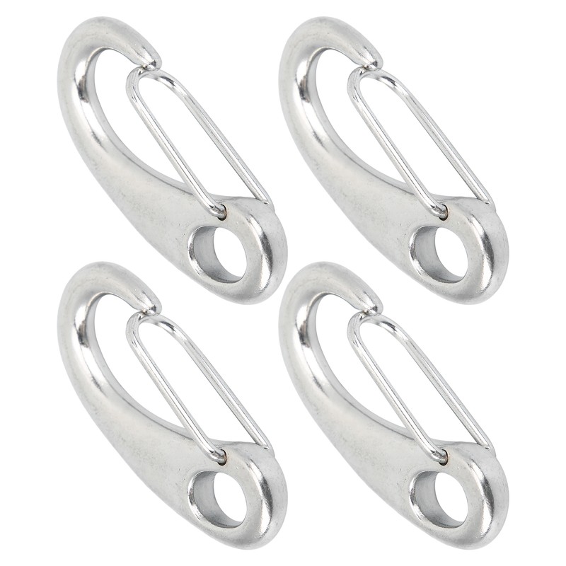4pcs 100mm Heavy Duty Snap Rope Hook Stainless Steel Spring