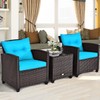 Tangkula 3 Pieces Patio Furniture Set, PE Rattan Wicker 3