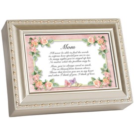 Cottage Garden Mom How Special to Me Silvertone Rope Trim Jewelry Music Box Plays Wind Beneath My Wings