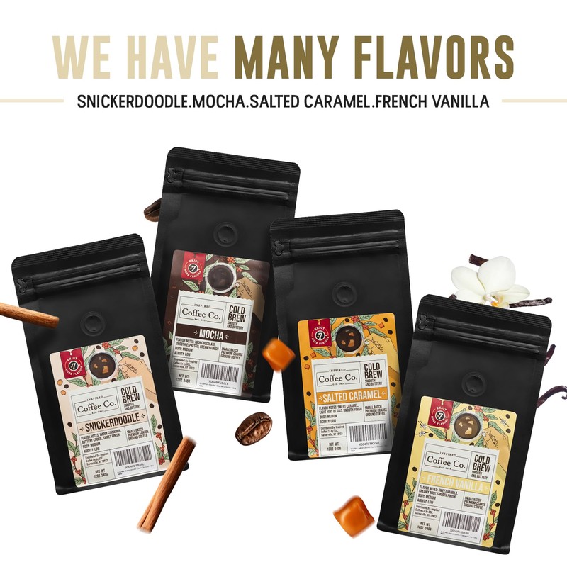 Inspired Coffee Co Salted Caramel Flavored Cold Brew Coffee Coarse