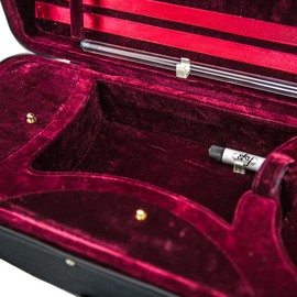 SKY 4/4 Full Size Acoustic Violin Oblong Case Lightweight with Hygrometer Black/Burgundy