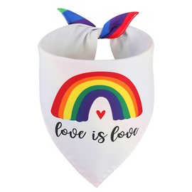 QUQULE Pride Dog Bandana Large 1PCS, Rainbow Scarf for Boy and Girl, Colorful Durable Triangle Reversible Bibs for Puppy Pet