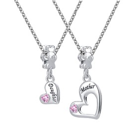 OutstandLong Heart Mother Daughter Necklace - 2PCS Mom Necklace from Daughter, Mom Daughter for Mother's Day