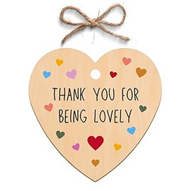 Second Ave Thank You For Being Lovely Wooden Hanging Friendship Heart Gift Plaque