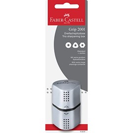 Faber-Castell 183897 - Blister Afilalpices Tro Grip, color plata                                                                                      