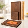 Book Shaped Cutting Board Set with Walnut Stand, 3 PCS