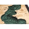 Lake Houston, Texas 3-D Nautical Wood Chart, 13.5" x 31"