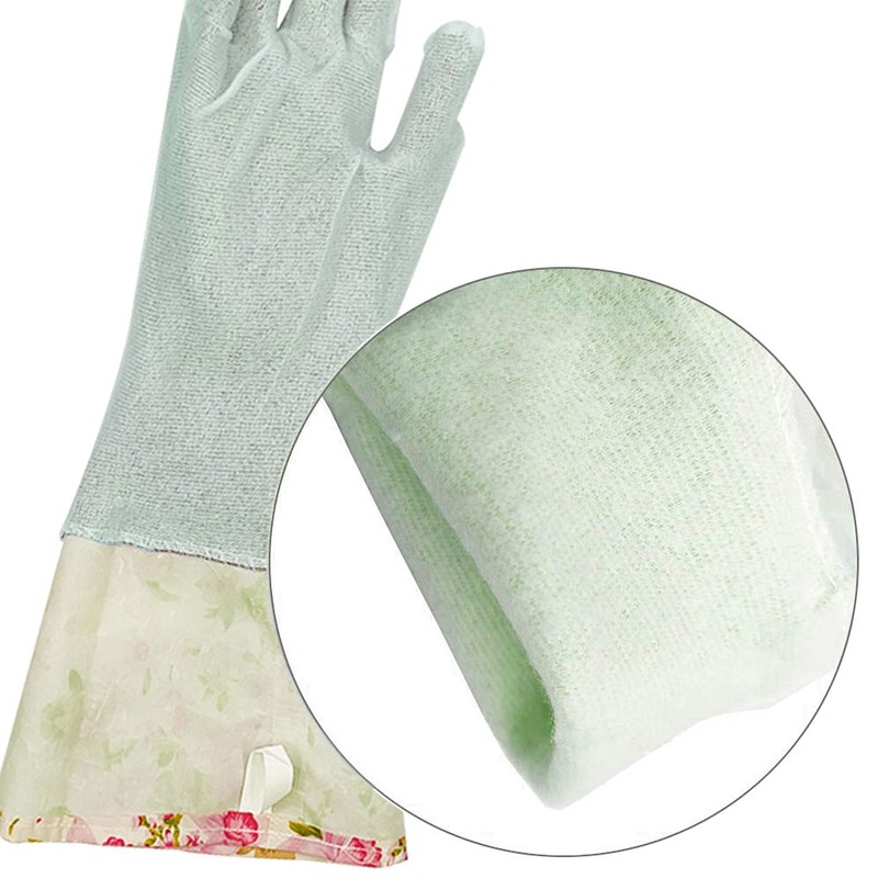 KINGFINGER Rubber Latex Cleaning Gloves, Dishwashing Gloves, Long Cuff and
