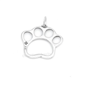 Blue*Bunny Dog PAW charm PRINT Charm Pendant Sterling Silver .925 925 pet dog charm