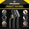 3pk Small Wire Brushes for Cleaning | Mini Wire Wool