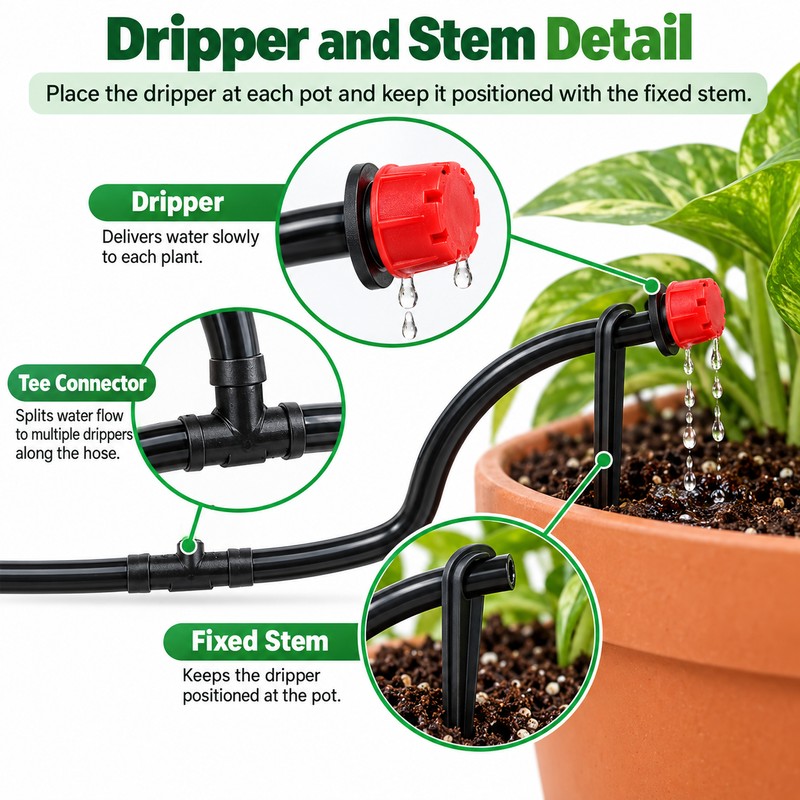 Drip Irrigation Kit for Garden & Greenhouse – 10M–30M Micro