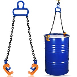 AIindu 55 Gallon Drum Lift -Chain Drum Lifter- 2200 lb Capacity - Improved Multi-Purpose Top Lifting Ring - Designed to Lift 30 and 55 Gallon Drums, Closed Metal/Plastic Drums.