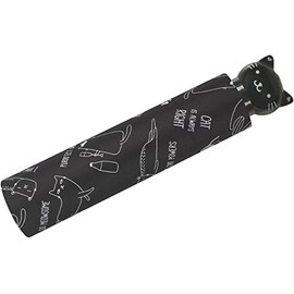 Cute Cat Umbrella Women's Pocket Umbrella Hand Opener with Cat Head Handle Cats Black and White, black, cute