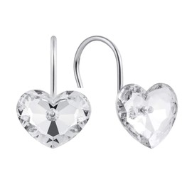 Gracelife Set of 12 Heart Shape Clear Crystal Shower Curtain Hooks Transparent Diamond Love Icon Ring Hangers