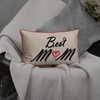 JWH Best Mom Throw Pillow Cover Embroidery Letter Pillow Case