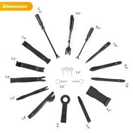 GOOACC 19Pcs Trim Removal Tool Set Panel Fastener Clips Removal Automotive Plastic Upholstery Pliers Removal Install Removal Car Tool with Storage Bag for Trim Panel Audio Clip Pliers Terminal-Black