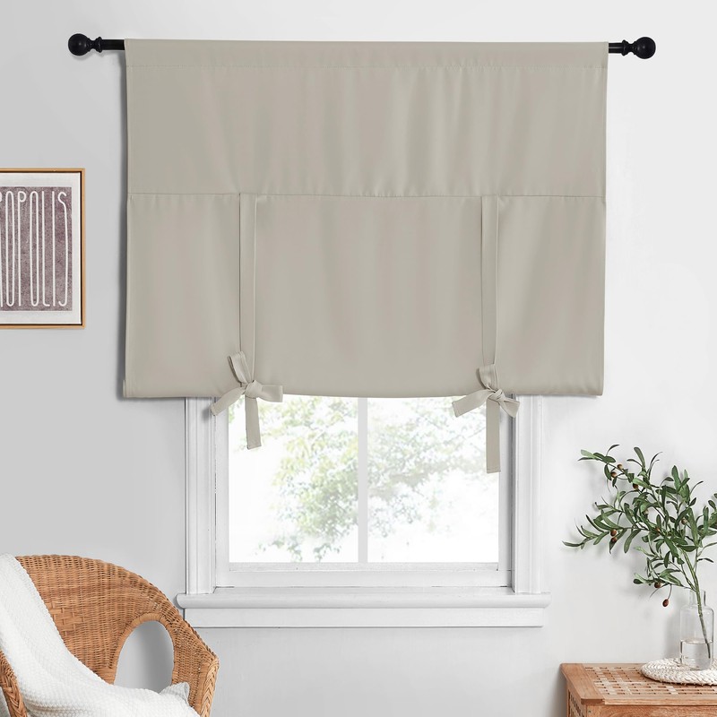 NICETOWN Blackout Tie Up Curtain Energy Efficient Window Shades Adjustable