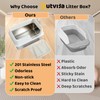 Outvita Enclosed Stainless Steel Cat Litter Box with Lid, Extra
