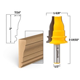 Yonico 16125 2-Inch Door & Window Casing Router Bit 1/2-Inch Shank