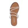 CUSHIONAIRE Women's Tonya Studded slide sandal with Memory Foam, Clear,