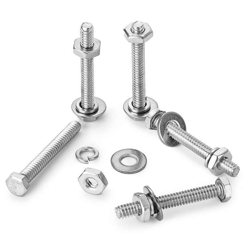 #10-24 x 3/4" Hex Head Bolts Screws, Nuts, Flat and