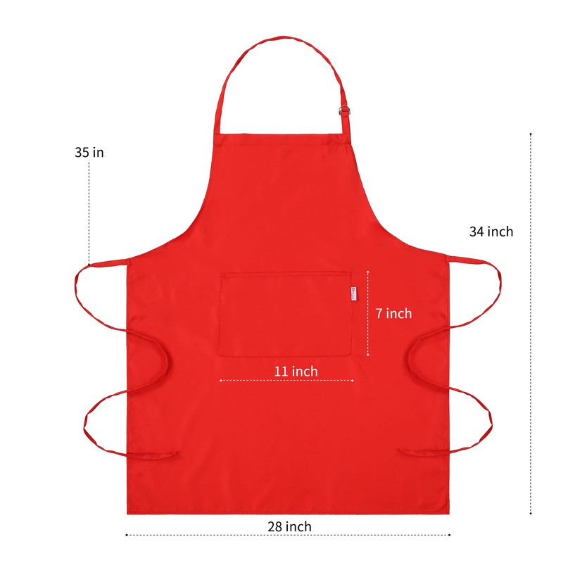 Zihuatailer Red Cooking Aprons for Women | Red Kitchen Aprons