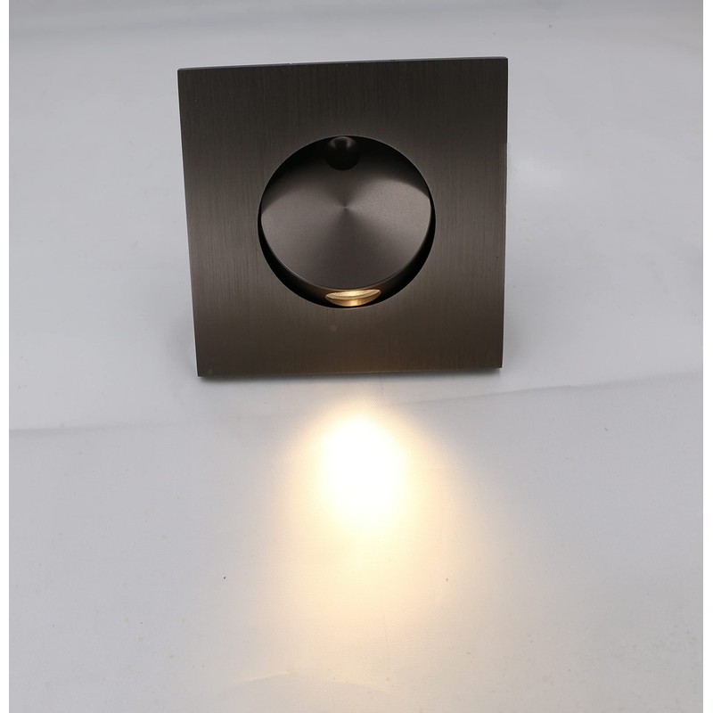 LUMINTURS 3W LED Wall Recessed Step Stair Lighting Bedside Reading