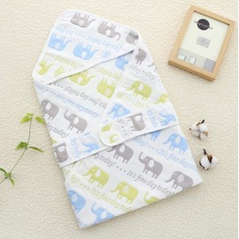 Boa Sortch Newborn Baby Swaddle Bath Towel Blanket, 100% Cotton, 6 Layers, Gauze (Elephant Size)