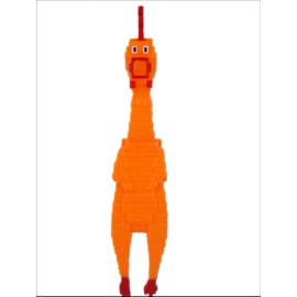 Animolds Squeeze Me Square Chicken with Sound  Animolds Squeeze Toys 13.6" - Orange