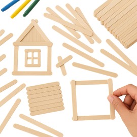 Holzstäbchen zum Basteln – 500 Stück Eisstiele aus Holz, 112 x 9 mm – Bastelhölzer für DIY, Handwerk & Schule. Holzstiele ideal für kreative Projekte